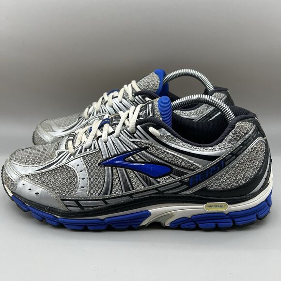 Brooks Beast 12 Running Sneakers Men Size 9.5 D Sliver Blue Mesh Comfort Shoes - Picture 3 of 8
